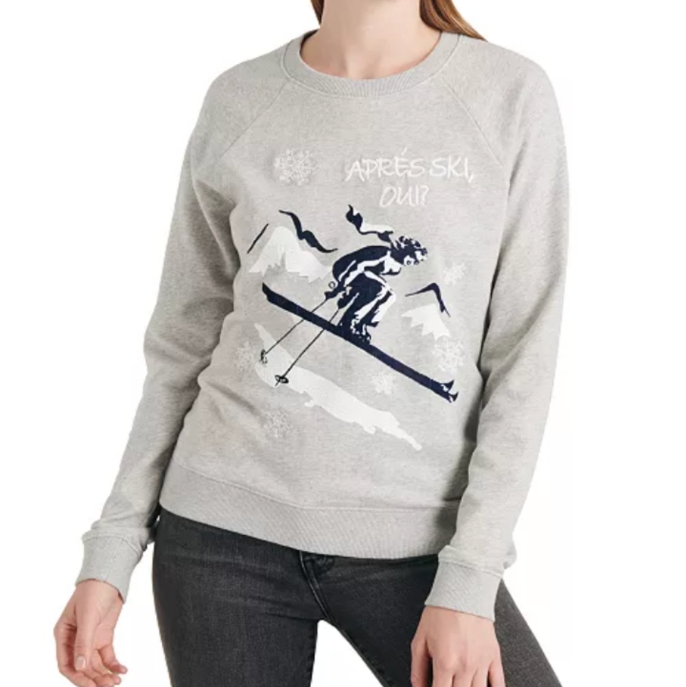 Lucky Brand Aprés Ski Crewneck Sweatshirt Top